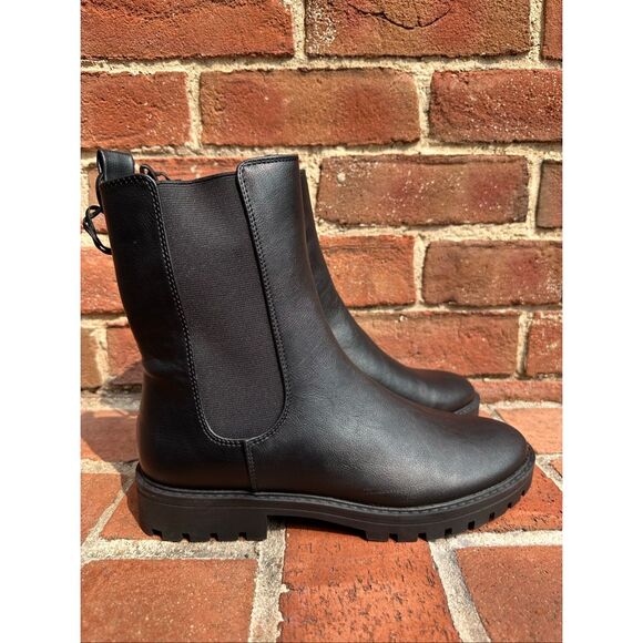 Ann Taylor Loft $156 Lug Chelsea Boots black size 8.5 NEW - Picture 2 of 12